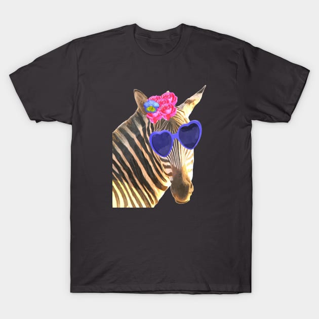 Cute Zebra Illustration T-Shirt by Alemi